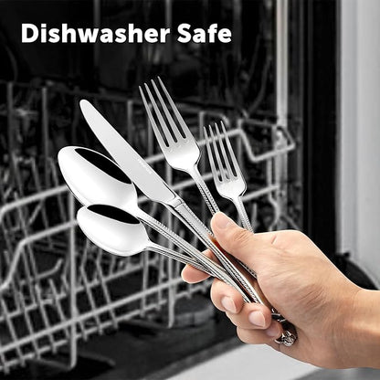 KINGSTONE Silverware Set, 40-piece 18/10 Stainless Steel Flatware Set Cutlery Set for 8, for Kitchen, Home, Wedding, Party, Mirror Polished and Dishwasher Safe, Featured Gifts