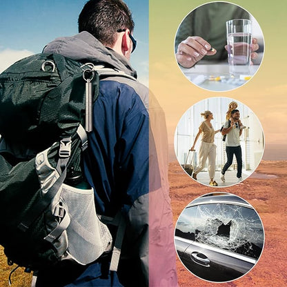 TISUR Small Travel Pill Box,Titanium Keychain Pill Holder Pill Case,Vitamin Organizer Metal Storage Pill Bottle Tube Container Multitool EDC Every Day Carry for Men