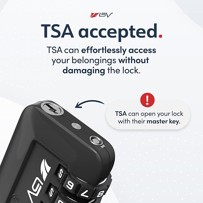 TSA Accepted Luggage Travel Lock, Set-Your-Own Combination Lock for School Gym Locker, Luggage Suitcase Baggage Locks, Filing Cabinets, Toolbox, Case (Black, 4 Pack)
