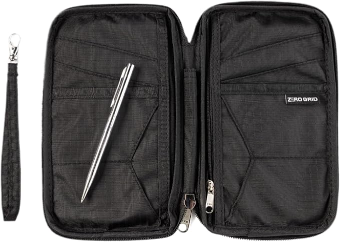 Passport Holder Family up to 6 Passports, Large Passport Wallet and Premium Travel Document Holder Organizer with RFID Anti-Theft Blocking - Black