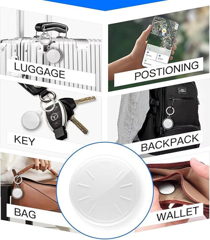 4 Pack GPS Tracker Works with Apple Find My (iOS Only), Key Finder Luggage Tracker with Key Chain and Waterproof Case, Not for Android, Track Wallet Backpack Suitcase Dogs Cats Pets Collar Car