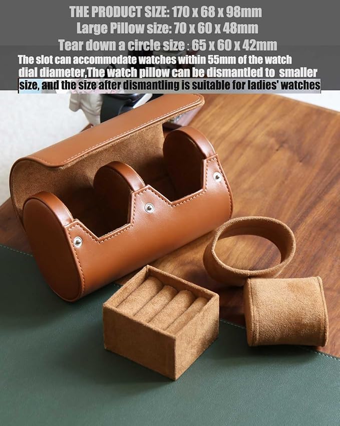 PU Leather Watch & Cufflink Travel Case Combo, Small Watch & Cufflink Ring Organizer, Portable Storage Box For Men Gift