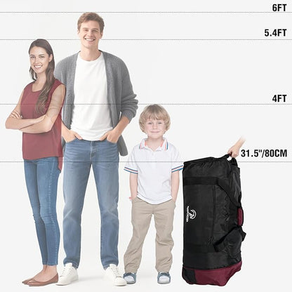 REDCAMP 85L/120L/140L Foldable Duffle Bag with Wheels, Large Travel Duffel Bag