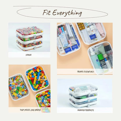 6 Pack Medium Clear Hard Shell Zipper Pouches, 7.8×6.3in (20×16cm) Clear Zipper Bags, Hard Case Pouches for Purse & Diaper Bag Organizer,and Travel Essentials (6M-)