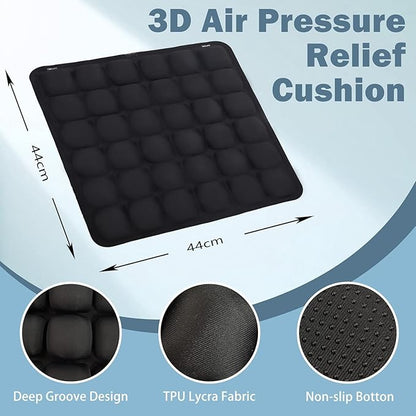 Inflatable Seat Cushion, Portble Airplane Travel Cushion, Pressure Relief Seat Cushion, Comfort Orthopedics Pain Pressure Relief Cushion,Adjustable Bubble,for Wheelchair,Car,Office,Home (36-Point)