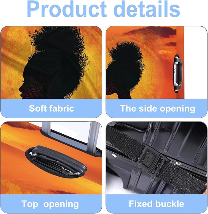 Luggage Cover Washable Suitcase Protector Anti-scratch Suitcase cover Fits 20-34 Inch Luggage (Girl-3, L(28-30inch suitcase))