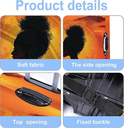 Luggage Cover Washable Suitcase Protector Anti-scratch Suitcase cover Fits 20-34 Inch Luggage (Girl-3, XL(32-34inch suitcase))