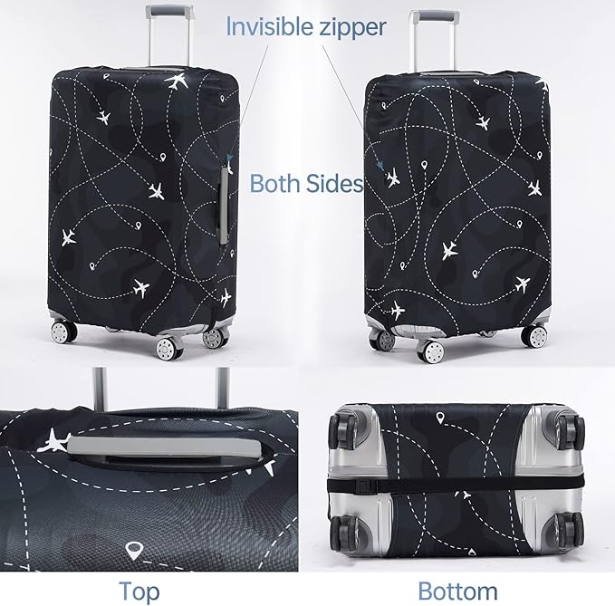 Travelkin Luggage Covers For Suitcase Tsa Approved,Suitcase Cover Protector Fit 18-32 Inch Luggage (L for 26-28 Inch Luggage)
