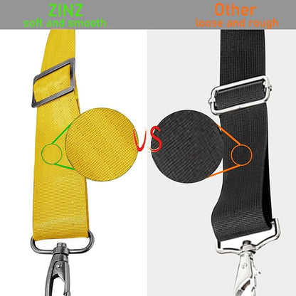 ZINZ 77 Inch Shoulder Strap Univesal Bag Strap with Fixed Pad Ultra Thick Plus Long & Breathable Cushion, Replacement Strap for Bags,Yellow