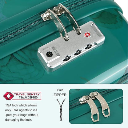 Somago Spinner 18" Hardside PC Carry on Suitcase with TSA Lock Lightweight Children Luggage(18inch, Seashell Blue)