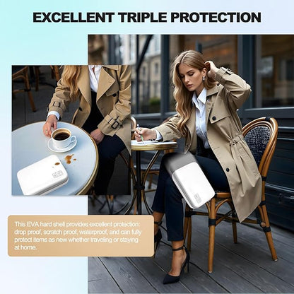 Hard Travel Electronic Organizer Case for Power Bank Chargers Cables USB Flash Drive SD Card Electronics & Backpack Organizer Travel Case Small Portable Accessories Bag, white