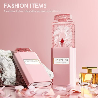 LIGHTDESIRE Handheld Mini Personal Fan with Fragrance Discs, Quiet Retractable, Cooling Portable Rechargeable 3 Speeds Mode Lady Small Fan for Desk Travel Makeup(Pink),Best Gifts for Women