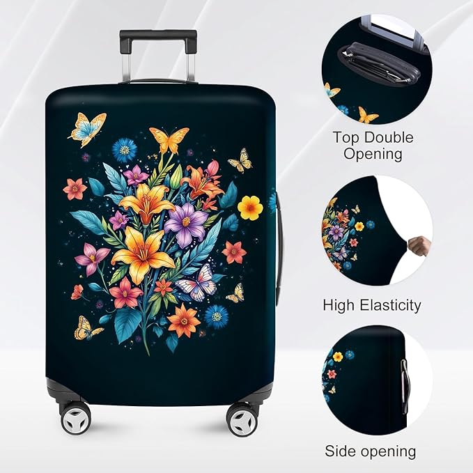 ANNA QUEEN Travel Luggage Cover Suitcase Protector Suitcase Cover Anti-Scratch,Stretchable Bag Cover Washable Durable Polyester
