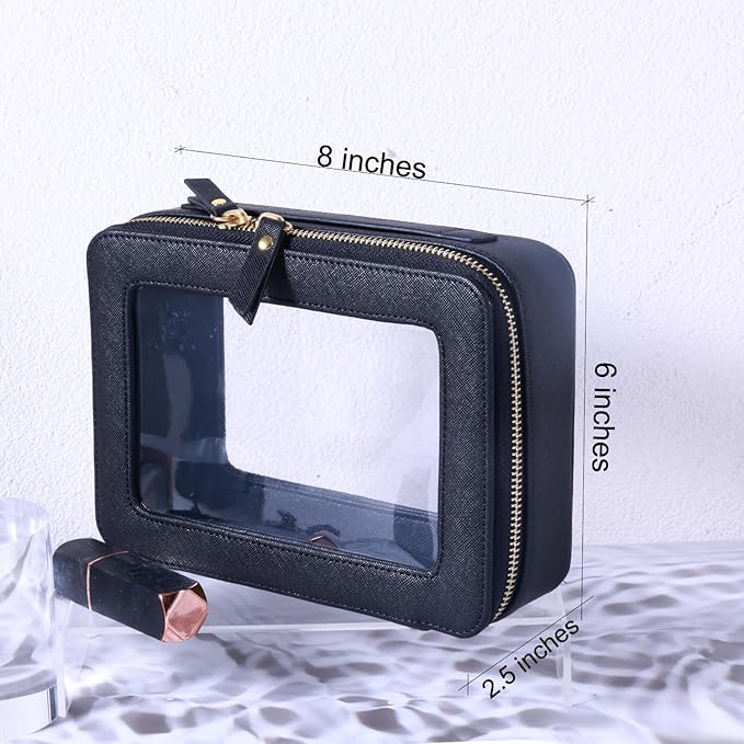 SANHECUN Toiletry bag waterproof cosmetic organizer with handle lagre opening for travelling