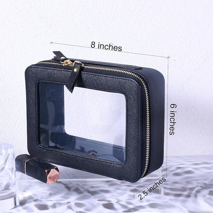 SANHECUN Toiletry bag waterproof cosmetic organizer with handle lagre opening for travelling