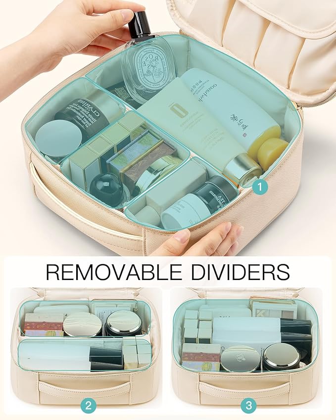 Vlando Mother Day Gift,Initial A-Z Makeup Travel Bag, Personalized Gifts for Friendship Bridesmaid Thank You Teacher（Letter T