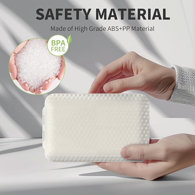 Restree Weekly Pill Organizer, Magnetic Moisture Proof Pill Case, Large Capacity Travel Pill Box with Inner Clear Lid for Vitamins, Supplements, and Daily Medications 8 Compartment (White)