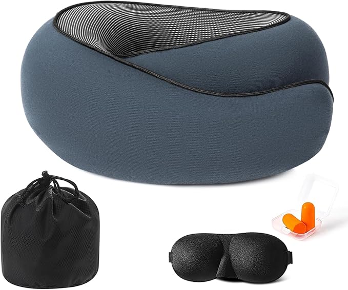 Travel Pillows for Airplanes, Travel Neck Pillow Travel Pillow, Neck Pillow Airplane Memory Foam Travel Pillow 360 Degree Support Portable Pillows for Airplanes Offices and Cars
