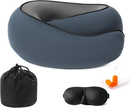 Travel Pillows for Airplanes, Travel Neck Pillow Travel Pillow, Neck Pillow Airplane Memory Foam Travel Pillow 360 Degree Support Portable Pillows for Airplanes Offices and Cars
