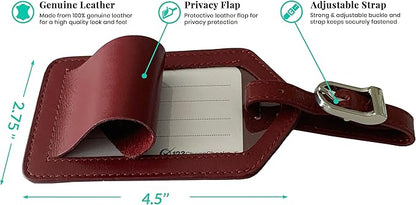 Personalized Monogrammed Merlot Leather RFID Passport Wallet and Luggage Tag