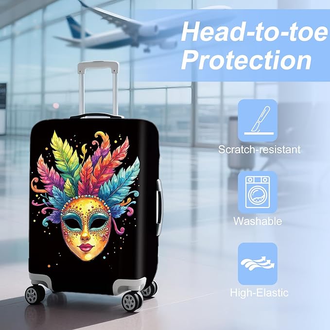 ANNA QUEEN Travel Luggage Cover Suitcase Protector Suitcase Cover Anti-Scratch,Stretchable Bag Cover Washable Durable Polyester with Elastic Hem with Zipper Closure