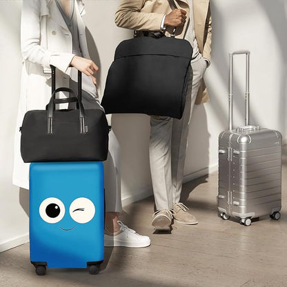 ANNA QUEEN Funny Blue emoticon Travel Luggage Cover Suitcase Protector Suitcase Cover Anti-Scratch,Stretchable Fit for 18-32Inch Luggage,Travel Bag Cover Washable XL(fits 29-32Inch suitcase)