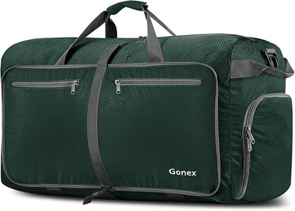 Gonex 40L 60L 80L 100L 150L Large Foldable Travel Duffle Bag with Shoes Compartment, Packable Lightweight Water Repellent Duffel Bag for Camping Gym Weekender Bag