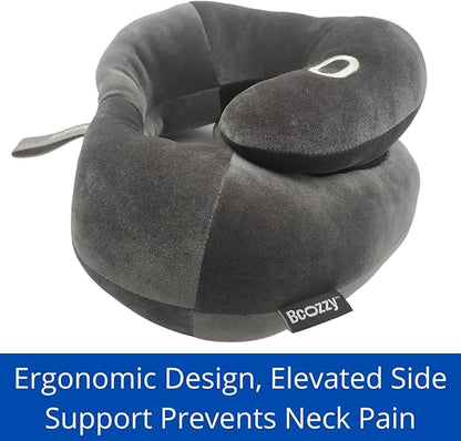 BCOZZY Neck Brace Pillow - Patented Relief for Neck Pain and Supportive Sleep-Soft, Washable, and Adjustable for Comfortable Resting. Black
