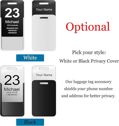 Stainless Steel Personalized Luggage Tags for Suitcases - Custom Name ID Travel Tags for Luggage, Backpacks and Bags - Metal Travel Essentials Accessories for Kids, Women and Men - Bulk Set (3 Pack)