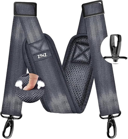 ZINZ 77 Inch Shoulder Strap Univesal Bag Strap with Fixed Pad Ultra Thick Plus Long & Breathable Cushion, Replacement Strap for Bags,Dark Gray