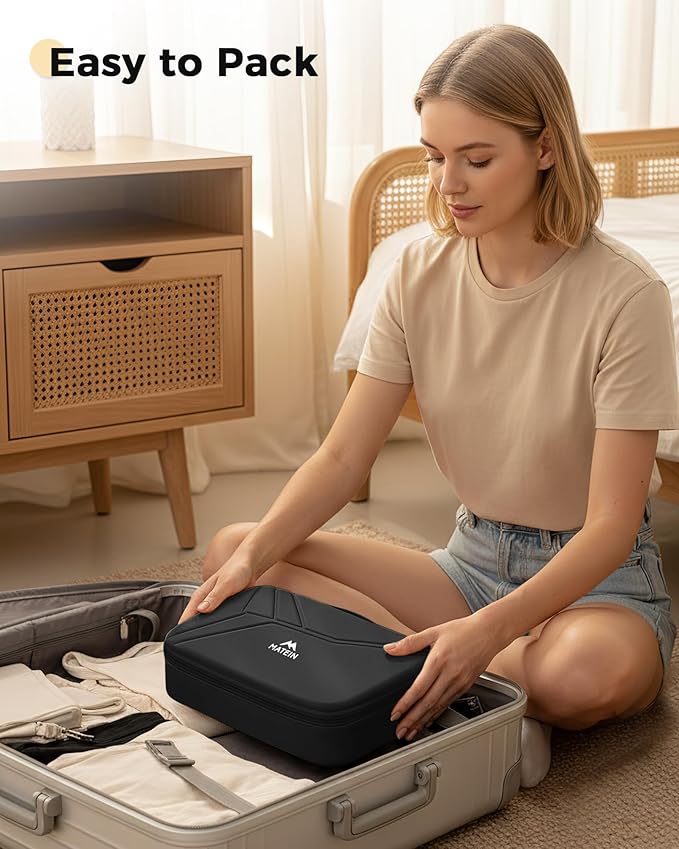 MATEIN Charger Cord Organizer with USB-C & USB-A Ports, Hardshell Cable Organizer Bag Cord Storage for Travel, Water Resistant 2-in-1 Electronics Case for Tech Accessories and Cosmetics, Black