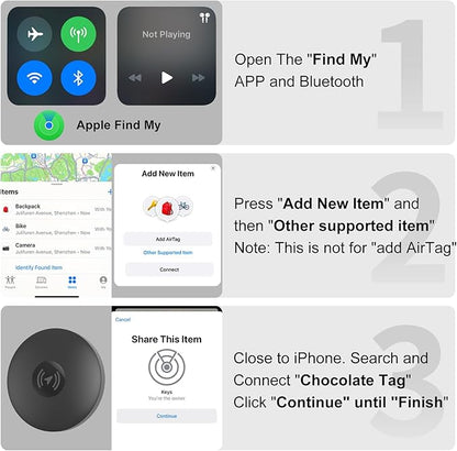 Air Tracker Tags-4 Pack Work with Apple Find My (iOS Only): Bluetooth Tracker with 4 Cases and 2 Replaceable Batteries - Key Finder Item Locator Smart Tag for Luggage Bags Wallet Suitcase