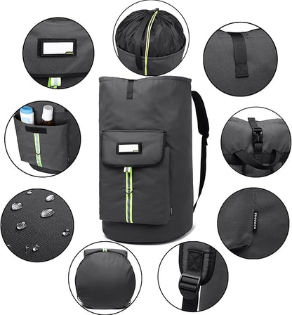 laundry bag backpack,extra-large heavy duty laundry bags,laundry backpack for college students,drawstring closure (charcoal grey laundry bag with straps)