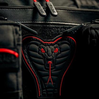 WOLFpak 20L Mini Duffle Bag for Gym & Travel | Waterproof Carry-On Weekender Bag with Shoe Compartment, Hard Bottom, and Tactical Molle System (Red Venom)