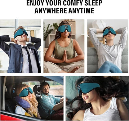 Sleep Mask with Bluetooth Headphones, 3D Sleep Mask Wireless Music Eye Mask for Sleeping Side/Back Sleepers Sleep Headphones Gift (Turquoise)