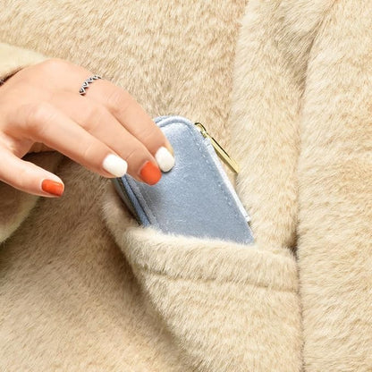 TAIMY Mini Jewelry Travel Case, Velvet Small Travel Jewelry Box, Portable Jewelry Travel Organizer Box for Rings Earrings Necklaces, Gifts for Women Girls(Blue)