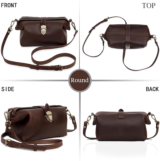 Premium Leather Cosmetic Bag for Women – Large Capacity Travel Makeup Organizer Pouch with Handle & Shoulder Strap, Vanity Makeup Case, Durable Leather Bag & Cosmetic Organizer For Travel - Brown