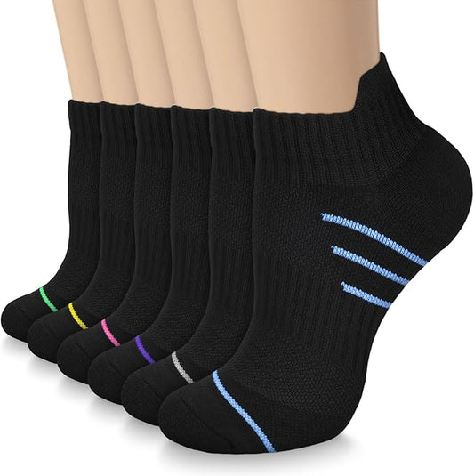 5 Pairs Copper Compression Socks for Women & Men - Ankle Plantar Fasciitis Arch Support Running Socks for Athletic