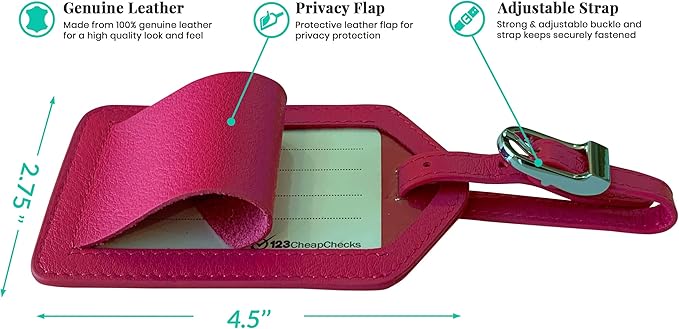 Personalized Monogrammed Bright Pink Leather RFID Passport Wallet and Luggage Tag