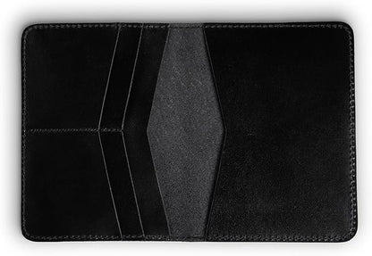 PEGAI Standard Full Grain Crazy Horse Leather Passport Holder | Custom Travel Passport Cover & Organizer | Handcrafted Leather Passport Wallet for Men and Women | Pike (Dexios Black)