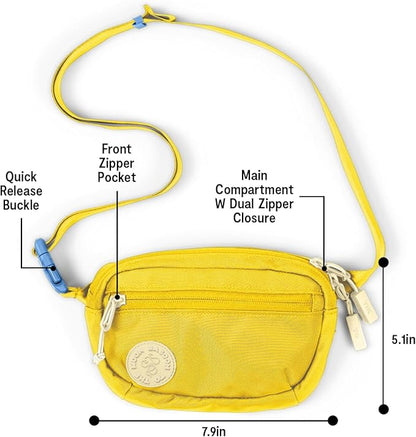 Baboon to the Moon Fanny Pack - Trendy, Compact, Water-Repellent Waist Bag in Multiple Colors and Sizes for Men and Women (Amber, Mini (1.5L))