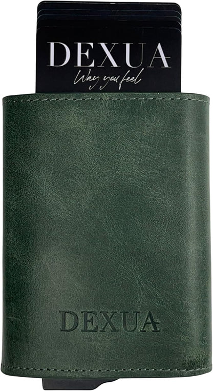 Mens Wallet, Genuine Leather Trifold Wallet with Pop-Up Card Holder, RFID Blocking, Card Slots, Cash & Coin Compartments, Magnetic Closure, Christmas Gift Ready Gift Box Included