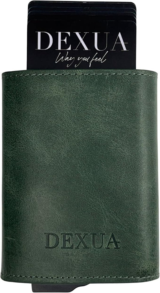 Mens Wallet, Genuine Leather Trifold Wallet with Pop-Up Card Holder, RFID Blocking, Card Slots, Cash & Coin Compartments, Magnetic Closure, Christmas Gift Ready Gift Box Included