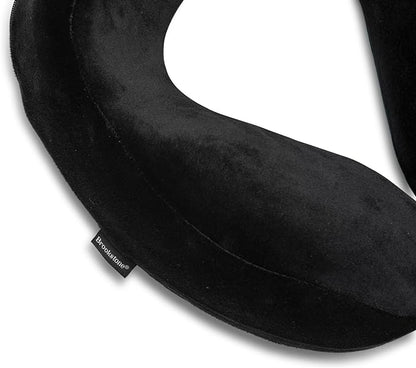 Brookstone Neck Travel Pillow - Lightweight Contoured Memory Foam Stuffable Travel Neck Pillow for Sleeping, Car, & Airplane, Size One Size, Black