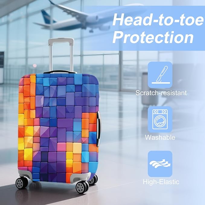 ANNA QUEEN Travel Luggage Cover Suitcase Protector Suitcase Cover Anti-Scratch,Stretchable Bag Cover Washable Durable Polyester