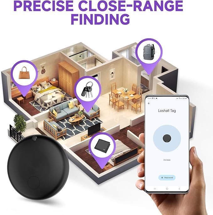 2025 Upgraded Android Air Tracker Tag Luggage Tracker Tags Bluetooth Tracker for Android Smart Tracking Tag for Google Find My Device App Item Finder for Backpack, Keys (2 Black)