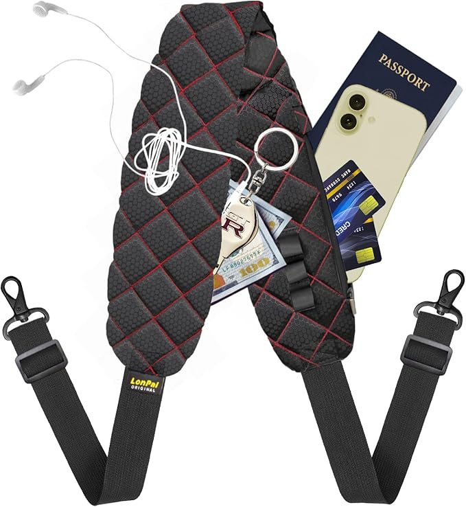 2 in 1 Anti-theft Bag Shoulder Strap with Pockets, 54 inch Travel Belt Ultra-Wide and Thick, Comfort and Stylish