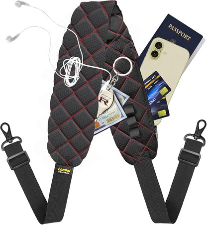 2 in 1 Anti-theft Bag Shoulder Strap with Pockets, 54 inch Travel Belt Ultra-Wide and Thick, Comfort and Stylish