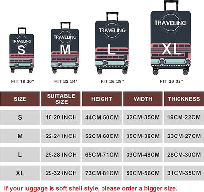 WUJIAONIAO Travel Luggage Cover Baggage Suitcase Cover Protector Skins 18-32 Inch (TRAVELING, M (for 22-24 inch luggage))