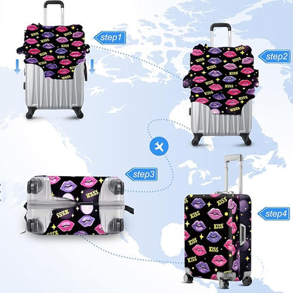 ANNA QUEEN Travel Luggage Cover Suitcase Protector Suitcase Cover Anti-Scratch,Stretchable Bag Cover Washable Durable Polyester